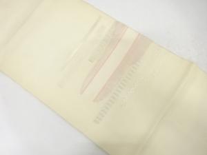 絽紗　変わり横段模様織り出し　名古屋帯